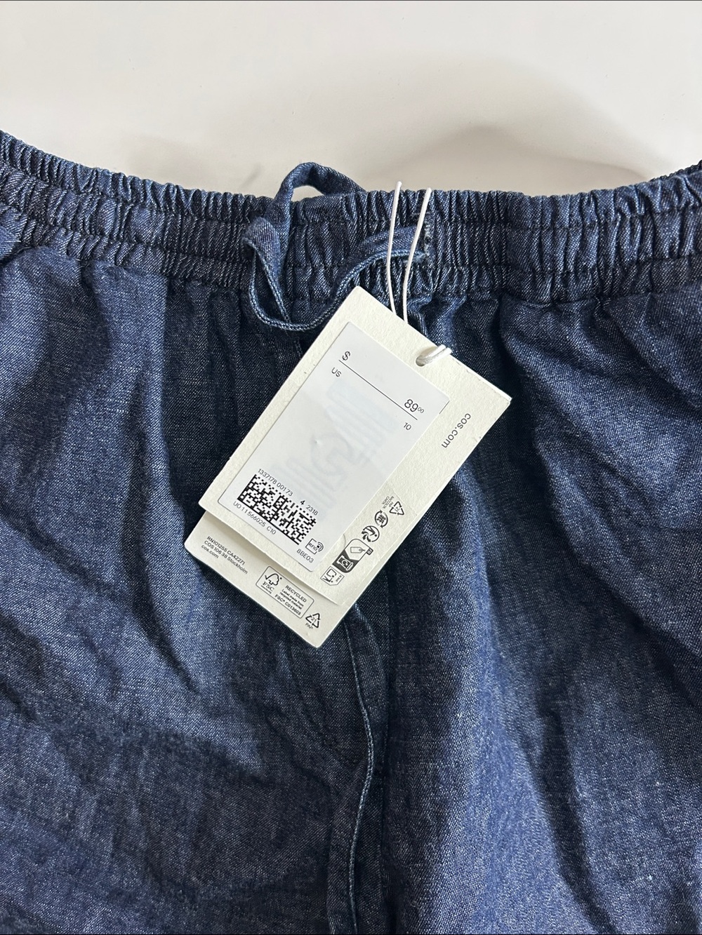 NWT COS DRAWSTRING DENIM SHORTS - Picture 5 of 14